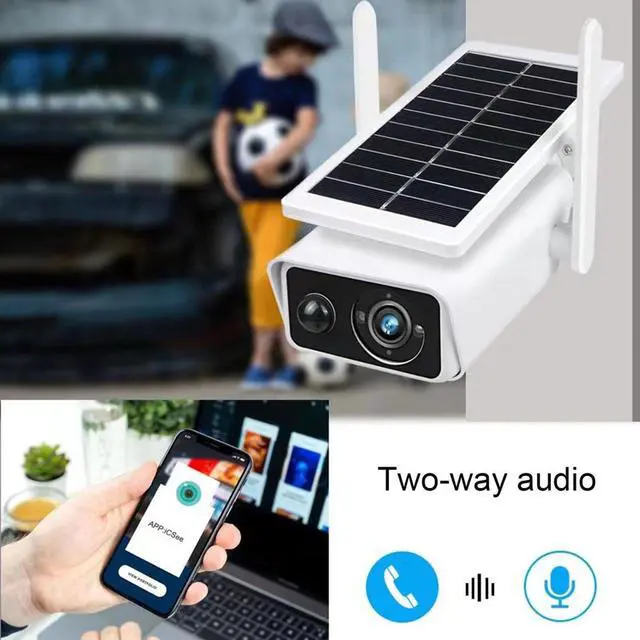 Alt view image 5 of 5 - Generic Solar Security Camera, 4MP High Pixel, IP66 Waterproof, 2 Way Talk, PIR Motion Detection, Infrared Night Vision, WiFi Solar Camera for Home Security Outside, Genericahofd5xgr8
