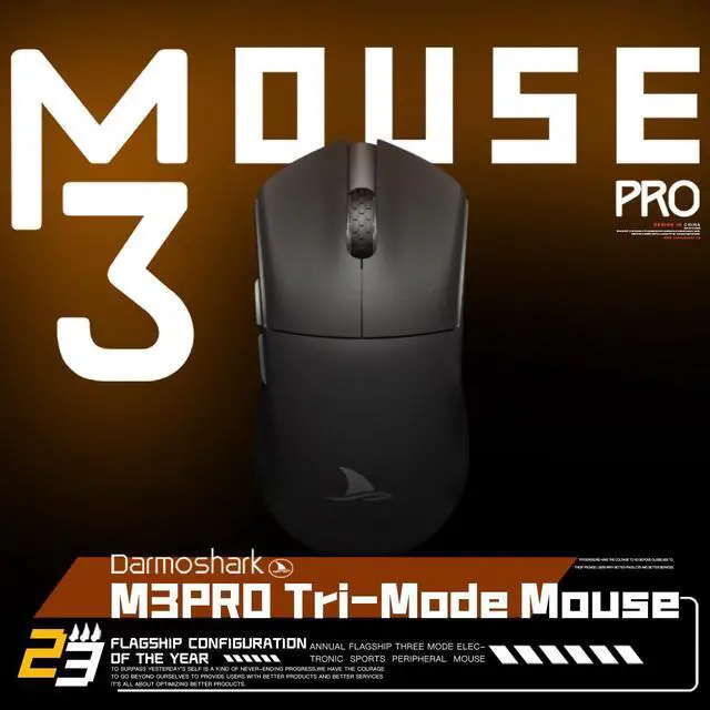 Alt view image 2 of 5 - Darmoshark M3 Pro Wireless Gaming Mouse,Tri-Mode 2.4G/USB-C/Bluetooth Mouse Up to 26KDPI,PAW3395 Optical Sensor Lightweight 55g,8 programmable Button 500MAh Battery Life,Computer Mouse for Laptop(B)