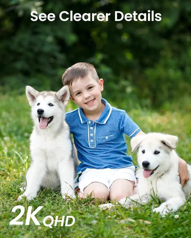 Alt view image 2 of 5 - DEKCO 2K Security Camera Outdoor 2Packs, WiFi Outdoor Security Cameras Pan-Tilt 360deg View, 3MP Surveillance Cameras with Motion Detection and Siren, 2-Way Audio, Full Color Night Vision, Waterproof