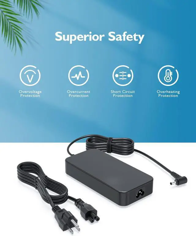 Alt view image 2 of 5 - 120W AC Charger Fit for Asus Zenbook Flip 15 Q528 Q528E Q528EH Q538 Q538EI Q537 Q537F Q537FD Q535 Q535U Q535UD Q536F Q536FD Q547 Q547F Q547FD Q546FDX Q546F Q546 Laptop Power Adapter Supply Cord