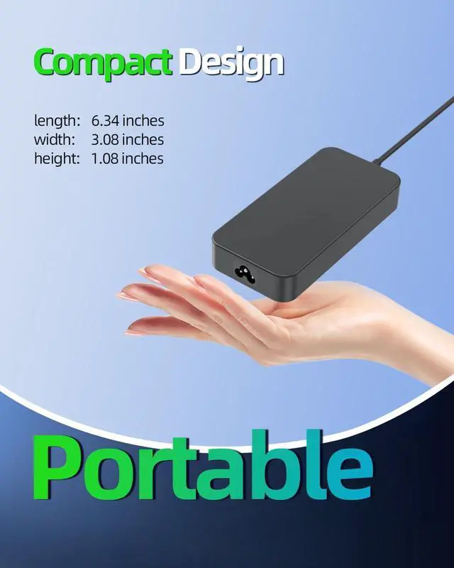 Alt view image 4 of 5 - 135W AC Charger Replacement for Lenovo Ideapad Gaming 3 3-16IAH7 3-15IMH05 3-15IAH7 3-15ARH7 3-15IHU6 3-15ARH05 3-15ACH6 3-16ARH7, Creator 5 5-16ACH6 5-15IMH05 Laptop Power Adapter Supply Cord