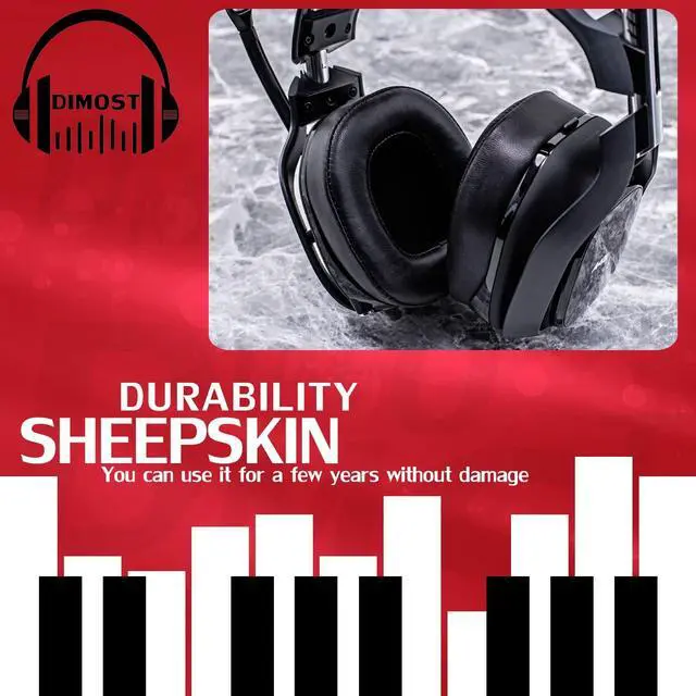 Alt view image 4 of 5 - A40 tr Sheepskin Ear Cushion Earpads Compatible with Astro A40 TR Headset - with Headband/Microphone Foam by DIMOST