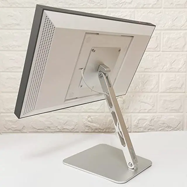 Main image of Swivel and tilt Table Stand for  Echo Show 15, Only Made for Echo Show 15 Three Rotating shafts The Stand is Made of Aluminum, Horizontal and Vertical Screen 360 Degree Switching Silver