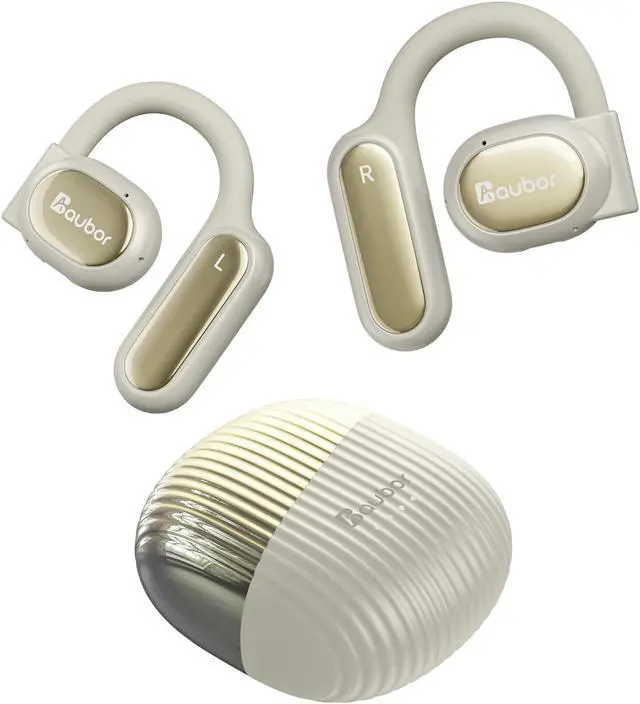 Main image of AUBOR Open Ear Headphones, True Wireless Bluetooth Earbuds with ENC Clear Call, Bluetooth 5.3, IPX6 Water-Resistant, Ergonomic Ear Hooks, 45H Playtime, Compatible with iPhone & Android