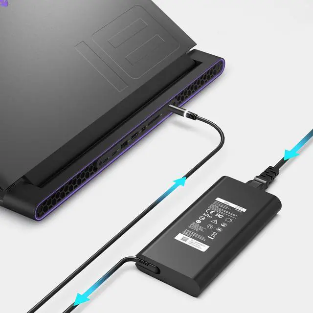 Alt view image 2 of 5 - 2025 New Slim 240W 180W Laptop Charger for Dell Alienware 13 15 17 R1 R2 R3 R4 X51 M15 M17 M17X M18X G3 G5 G7,Dell Precision 17 7710 7730 7670 7780 7770 M6500 M6600 M6700 AC Adapter Power Supply Cord