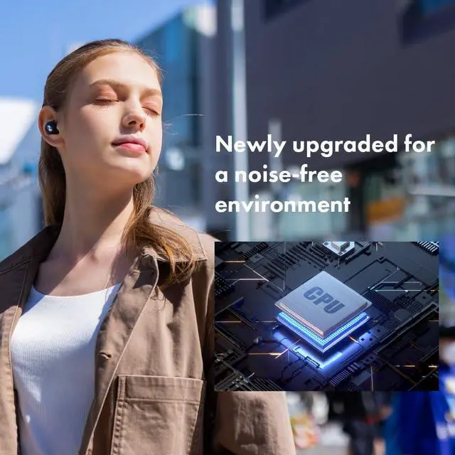 Alt view image 3 of 5 - AVIOT TE-Q3 Small Active Noise Cancelling Wireless Earbuds, Bluetooth 5.3, Multipoint Connection, Built-in Mic, Medical Grade Silicone, Up to 42 Hours Playtime, IPX4 Waterproof (Blue)