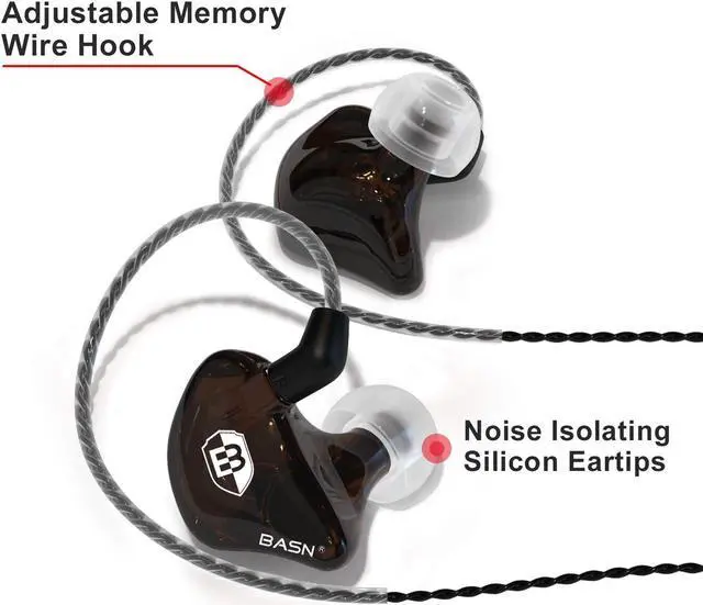 Alt view image 5 of 5 - BASN Bsinger BC100 in Ear Monitor Headphones Universal Fit Noise Isolating IEM Earphones for Musicians Singers Studio Audiophiles (Brown)
