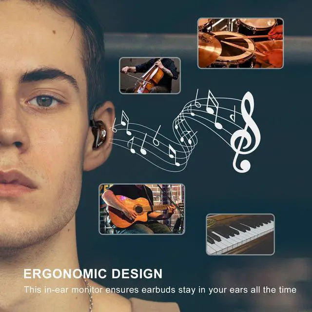 Alt view image 3 of 5 - BASN Bsinger BC100 in Ear Monitor Headphones Universal Fit Noise Isolating IEM Earphones for Musicians Singers Studio Audiophiles (Brown)