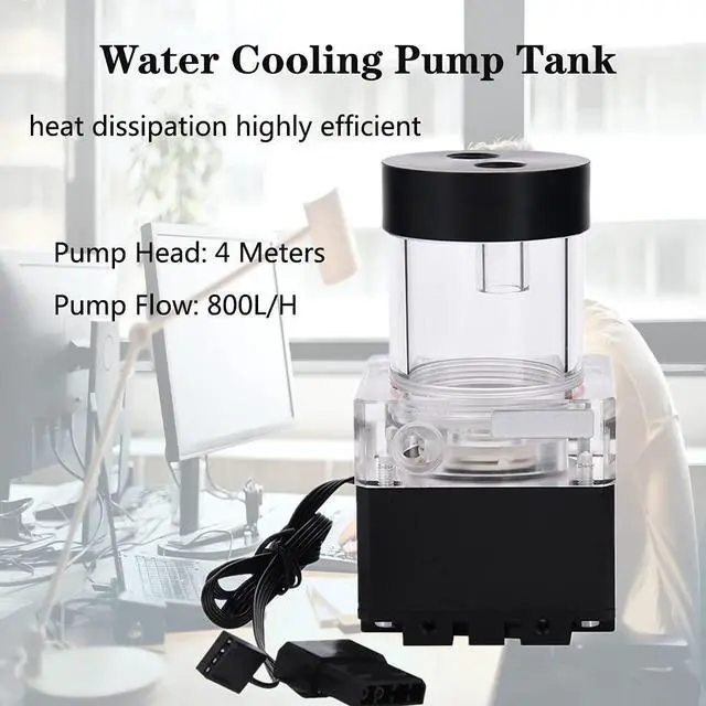 Alt view image 5 of 5 - 800L/H 8W 7V Water Cooling Pump with 4 Meters Pump Head & LED Power Indicator G1/4 Thread Fast Heat Dissipation CPU Cooling System (12cm Black)