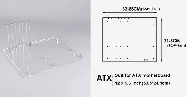 Alt view image 3 of 5 - EDIY PC Open Frame Test Bench ITX ATX Mini ITX MATX EATX Motherboard Transparent Acrylic Overlock Computer Case DIY Mod Base Stand