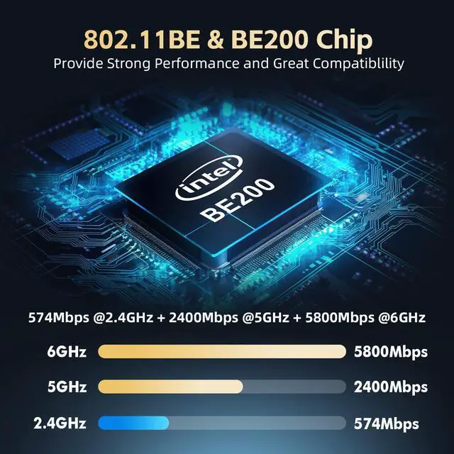 Alt view image 3 of 5 - Binardat WiFi7 Card M.2 BE200 WiFi Network Adapter, Intel BE200NGW Chip Bluetooth 5.4, 8774Mbps Tri-Band 2.4GHz/5GHz/6GHz OFDMA & MU-MIMO, for Laptop Windows 10/11