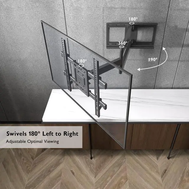 Alt view image 3 of 5 - BONTEC TV Wall Mount with Extra Long Articulated Arm for 32-70 inch up to 132lbs, Universal Long Reach Arm TV Wall Mount with Tilt, Swivel, Rotate, Full Motion TV Wall Mount, Max VESA 400x400mm