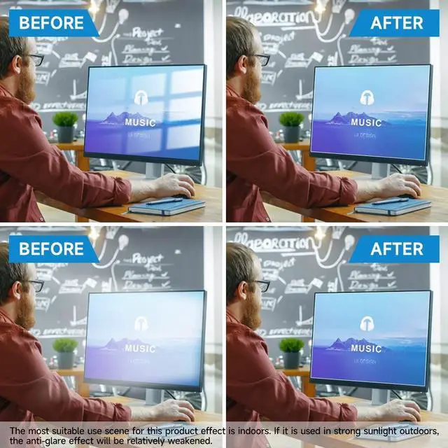 Alt view image 5 of 5 - F FORITO 2-Pack 27 inch Anti Glare Matte Computer Screen Protector for 16:9 Monitor, Computer Screen Cover Compatible with 27" Sceptre/Acer/ASUS/Dell/LG/AOC/KOORUI/SAMSUNG/HP Desktop