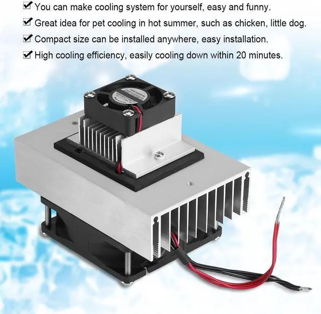 Alt view image 2 of 5 - Mini Air Conditioner,DC 12V Thermoelectric Peltier Cooler Refrigeration Cooling System Heat Sink Conduction Module Semiconductor Fridge Refrigeration Cooling System DIY Kit