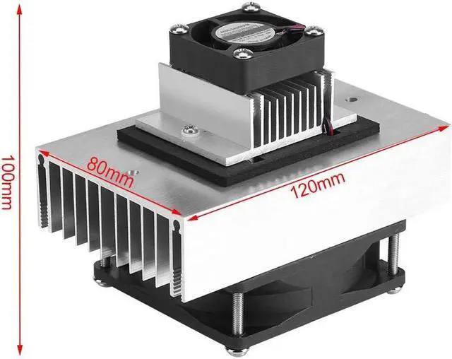 Alt view image 3 of 5 - Mini Air Conditioner,DC 12V Thermoelectric Peltier Cooler Refrigeration Cooling System Heat Sink Conduction Module Semiconductor Fridge Refrigeration Cooling System DIY Kit