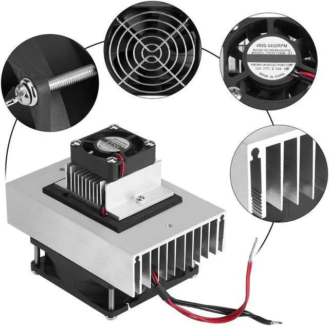 Alt view image 4 of 5 - Mini Air Conditioner,DC 12V Thermoelectric Peltier Cooler Refrigeration Cooling System Heat Sink Conduction Module Semiconductor Fridge Refrigeration Cooling System DIY Kit