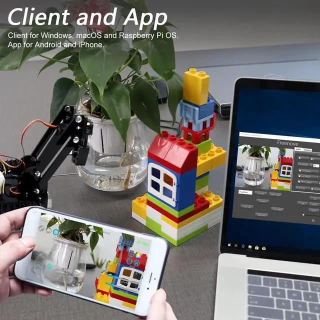 Alt view image 5 of 5 - FREENOVE Tank Robot Kit for Raspberry Pi 4 B 3 B+ B A+, Crawler Chassis, Grab Objects, Ball Tracing, Line Tracking, Obstacle Avoidance, Ultrasonic Camera Servo App (Raspberry Pi NOT Included)