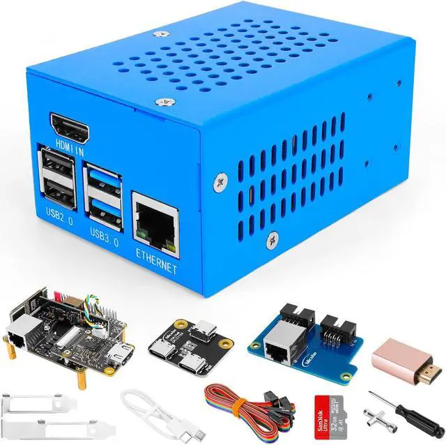 Main image of Remote Control Server for Raspberry Pi 4B - Open Source Remote Management Solution with ATX Control, HDMI Capture, PoE, OLED Display & Metal Enclosure