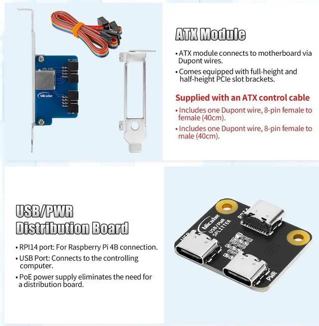 Alt view image 4 of 5 - Remote Control Server for Raspberry Pi 4B - Open Source Remote Management Solution with ATX Control, HDMI Capture, PoE, OLED Display & Metal Enclosure