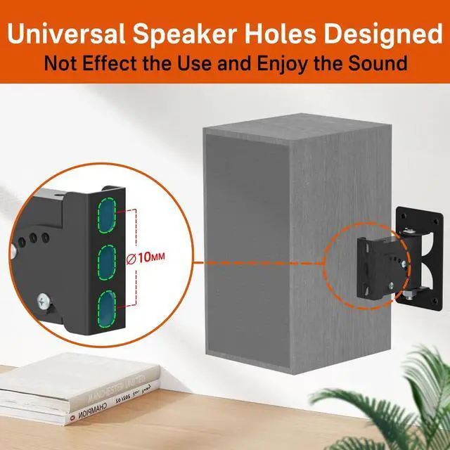 Alt view image 5 of 5 - Adjustable Speaker Mount for R-50M RP-502S Klipsch Speaker Wall Mount, Metal Wall Speaker Mount Bracket for Klipsch Bookshelf Speaker Wall Mount Holds up 40 lbs with Hardware Kit for Space Saving