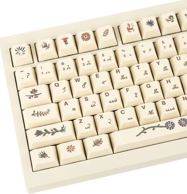Main image of GEKUCAP 135 Keys Retro Beige Keycaps, Dye Sublimation PBT Customized keycaps, Cherry Profile Manuscript Keycaps Set for Cherry MX Gateron Switches Mechanical Keyboards