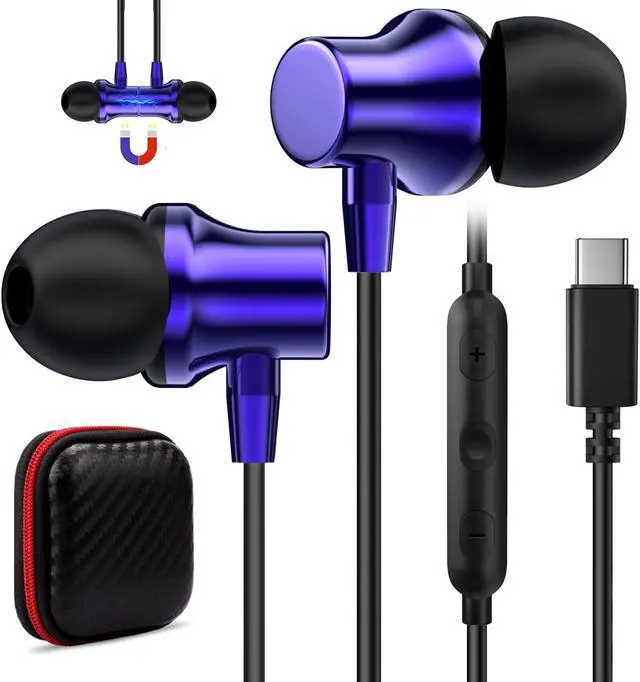 Main image of COOYA 2 Pack USB C Headphone Type C Wired Earbuds for Samsung Galaxy S23 Ultra S22 A54 Flip5 S21 S20 Magnetic Bass Stereo Noise Isolation in-Ear Headset with Mic for iPad 10 Mini 6 Pixel 7 6a Oneplus