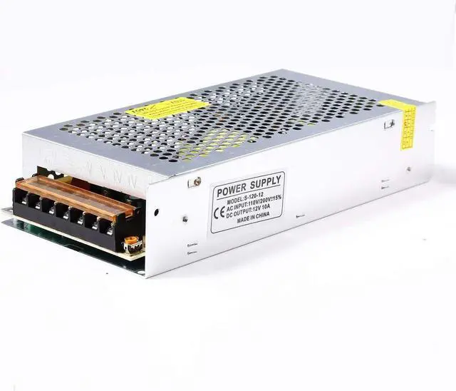 Main image of 12V 10A DC Universal Regulated Switching Power Supply (SMPS) 120W AC 110V / 220V to DC 12V 10amp for CCTV, Radio, Computer Project, LED Strip Lights, 3D Printer