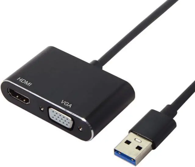Alt view image 2 of 5 - Chenyang USB 3.0 to HDMI & VGA HDTV Adapter Cable External Graphics Card for Windows Laptop