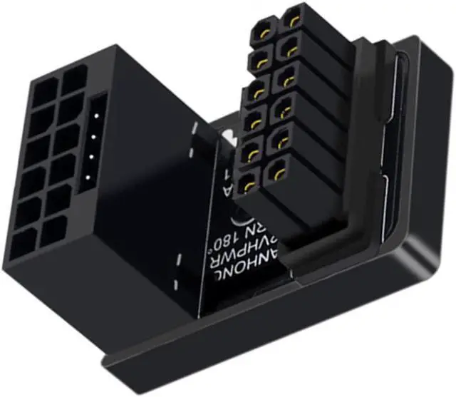 Main image of CY Adapter 12VHPWR ATX3.0 PCI-E 5.0 Power Modular Adapter 12+4Pin to 12+4 16Pin Down Angled 360 Degree Opposite U Shape Back Angled for 4080 5090TI 16Pin 12+4P Graphics Card