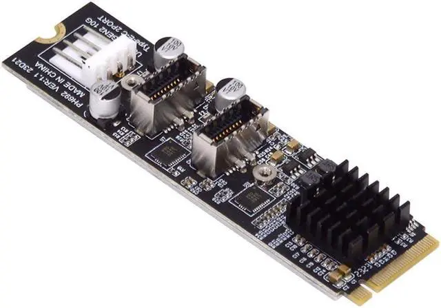 Main image of ChenYang M.2 NVME NGFF M-Key 1 to 2 USB 3.1 Type-E Front Panel Socket Mainboard Header Extension Adapter