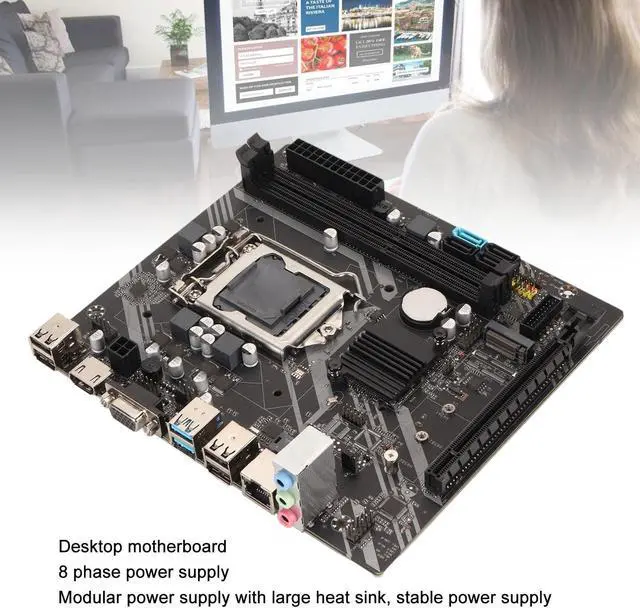 Alt view image 3 of 5 - DDR3 Motherboard, B75 LGA1155 Printed Circuit Board Dual Channel DDR3 PCIe X16 SATA3.0 DDR3 4 USB2.0 2 USB3.0 3 Phase Power LGA 1151 Motherboard, Computer Mainboard for Computer PC
