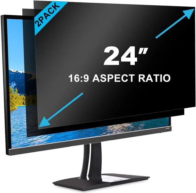 Main image of GUMIKE 2-PACK 24 inch Computer Privacy Screen Filter for 16:9 Aspect Ratio Widescreen Monitor - Blue Light Filter - Anti-Glare & Anti-Scratch Protector Film