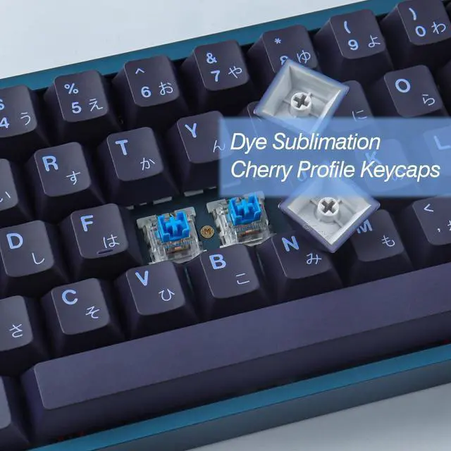 Alt view image 4 of 5 - JOMKIZ Keycaps, 148 Keys Dye Sublimation Cherry Profile Keycaps Japanese Keycap Set for Cherry MX Switches ISO/ANSI Layout Mechanical Keyboards