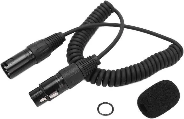 Alt view image 4 of 5 - Dioche Headset Extension Spring Cable Coiled Cord 5Pin XLR Connector Cord Replacement for Airbus Aviation Headphone