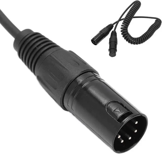 Alt view image 5 of 5 - Dioche Headset Extension Spring Cable Coiled Cord 5Pin XLR Connector Cord Replacement for Airbus Aviation Headphone