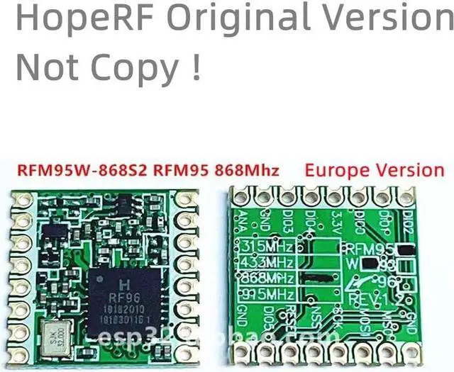 Alt view image 4 of 5 - Lubeby Smart HopeRF Original sx1276 Based RF Module, LoRa1276 RFM95W 915Mhz Lora Ultra Long Range Transceiver (RFM95W (915MHz) * 2 PCS)