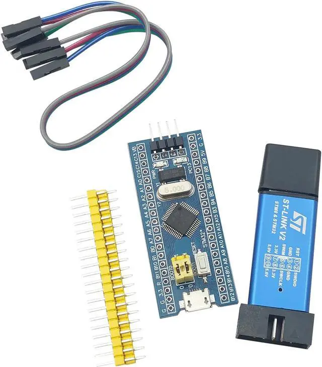 Alt view image 2 of 5 - [initeq] STM32 ARM STM32F103C8T6 Blue Pill Minimum System Development Board with ST-Link V2 USB Programmer (1-Pack + ST-Link V2)