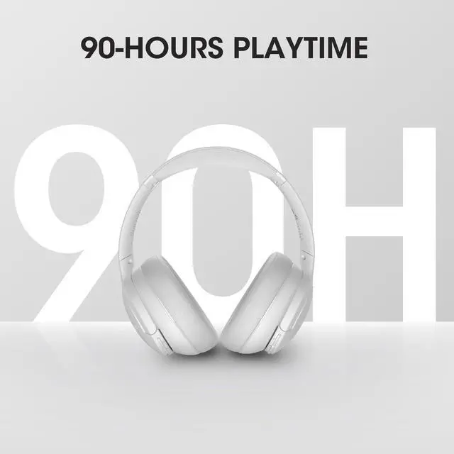 Alt view image 2 of 5 - DOQAUS UPGRADED Wireless Headphones Over Ear, 90H Playtime Bluetooth 5.3 Wireless Headphones with 3EQ Modes, Built-in HD Mic, HiFi Stereo Sound, Deep Bass, Memory Foam Ear Cups (Light Gray)