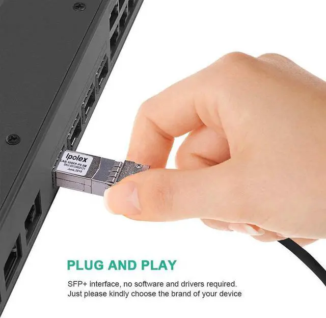Alt view image 2 of 5 - 10G SFP+ Twinax Cable, Direct Attach Copper(DAC) Passive Cable, 5m (16.4ft), for Cisco SFP-H10GB-CU5M, Meraki, Ubiquiti, UniFi UC-DAC-SFP+, Mikrotik, Intel, Fortinet, Netgear, D-Link and More