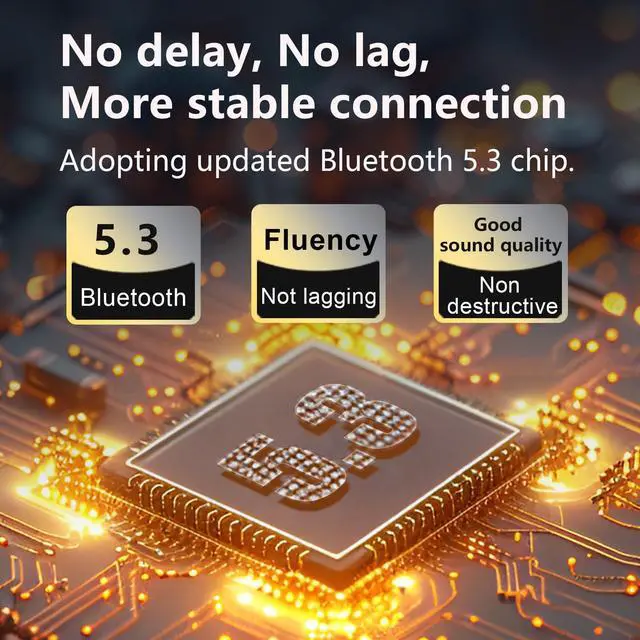 Alt view image 4 of 5 - DUVOSS Open-Ear Headphones, True Wireless 5.3 Bluetooth Earbuds with Microphone, Clear Calls, Music Play, Fast Charging, IXP4 Waterproof, Lightweight, Sport Earbuds with Earhooks, 60 Hours, Black