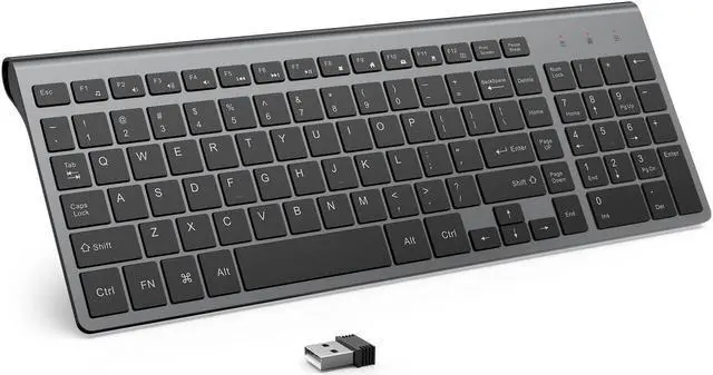 Main image of JOYACCESS Wireless Keyboard, J 2.4G Slim and Compact Wireless Keyboard with Numeric Pad for Laptop, MacBook Air, Apple, Computer, PC(Black and Grey)