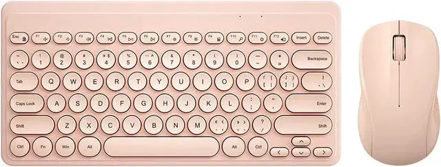 Main image of Compact Keyboard MouseCombo,JieruiDeng 79-Key Retro Mini Cute Computer Keyboard 2.4G USB Wireless and Silent Mice Set for Laptop Desktop PC iPad (Pink)