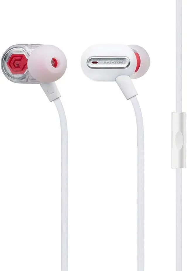 Main image of Phiaton MS 300 BA White Headphones with Balanced Armature and Mic - Sound-Isolating Earphones with Rich Audio Quality, Dual-Driver, Headphone Mic, and Inline Remote