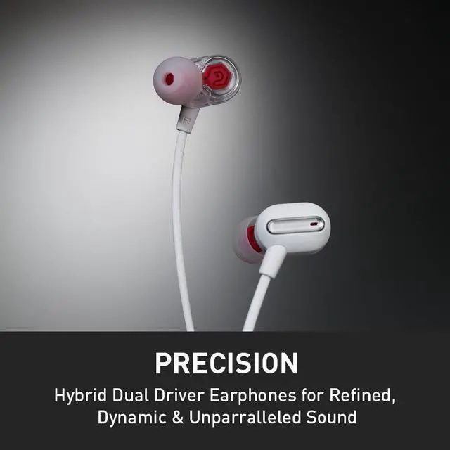 Alt view image 2 of 5 - Phiaton MS 300 BA White Headphones with Balanced Armature and Mic - Sound-Isolating Earphones with Rich Audio Quality, Dual-Driver, Headphone Mic, and Inline Remote