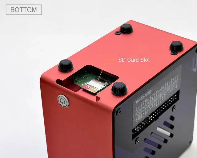 Alt view image 5 of 5 - ElectroCookie Raspberry Pi 5 Case, Aluminum Mini Tower Case with Cooling Fan and Color Changing Ambient Light (Red)