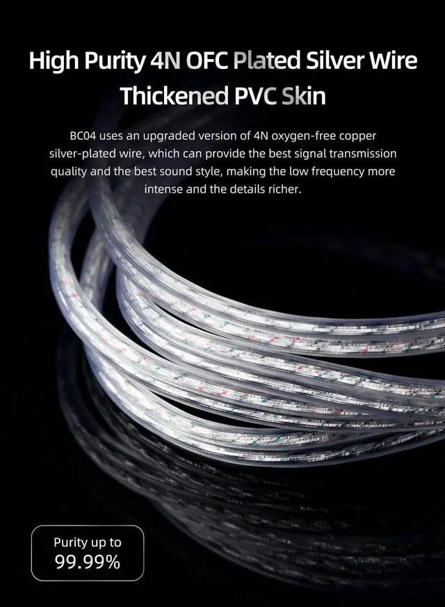 Alt view image 5 of 5 - keephifi in Ear Monitors Wired Earbuds Earphones, Lightweight Gaming Earbuds CCZ BC04 HiFi IEM Dynamic Hybrid Dual Driver Headphone with 5N OFC Cable for Singers Systerm(Silver, without mic)