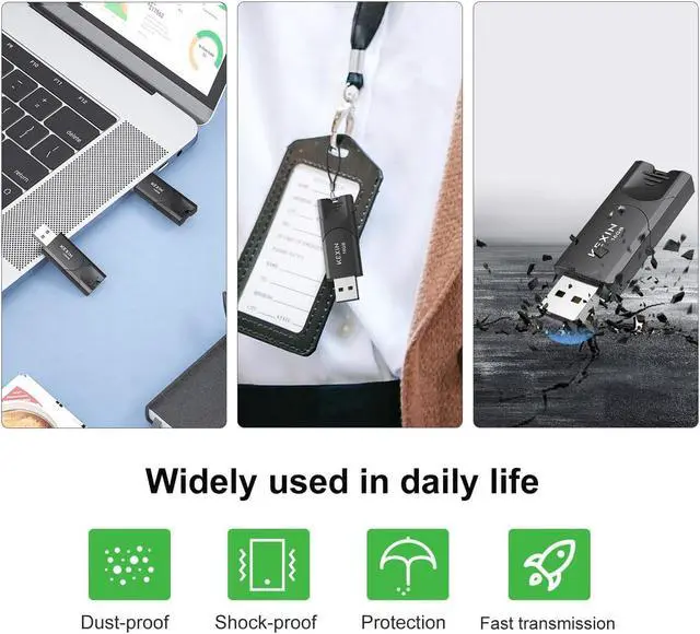 Alt view image 5 of 5 - KEXIN 16GB Flash Drive 10 Pack Thumb Drive USB 2.0 Flash Drive Memory Stick USB Data Storage Jump Drive (16GB, Black)