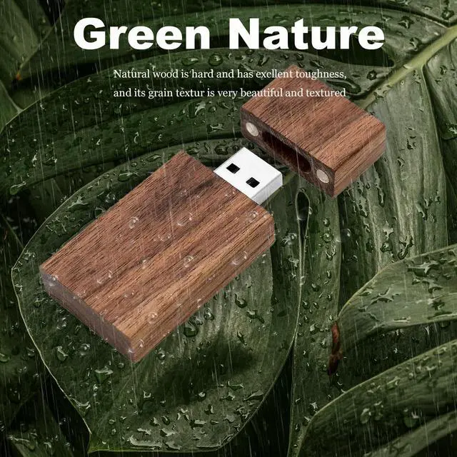Alt view image 2 of 5 - 8GB Wood USB Flash Drives 5 Pack, FEWINA Rectangle Walnut Wooden USB Drive 8G USB2.0 Thumb Drive Memory Stick Jump Drive for Backup Picturs/Videos Ideal Gift (5PCS / Walnut)