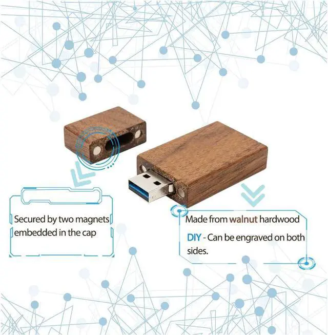 Alt view image 5 of 5 - 8GB Wood USB Flash Drives 5 Pack, FEWINA Rectangle Walnut Wooden USB Drive 8G USB2.0 Thumb Drive Memory Stick Jump Drive for Backup Picturs/Videos Ideal Gift (5PCS / Walnut)