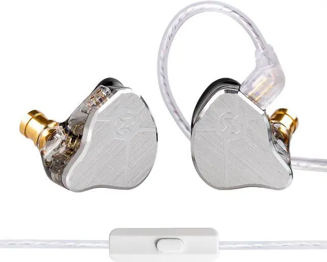 Main image of Bass Wired Headphone,CCZ BC04 Custom High-Frequency BA IEM Headphone, Stereo Sound IEM Earbuds Earphone with Oxygen-free Copper Silver-plated Cable for Musician System (with MIC, BC04-Silver)...